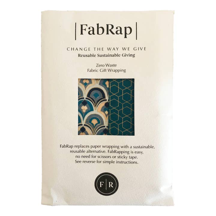 FabRap Furoshiki – wholesale Omslagspapper – Tyg Presentförpackning Vändbar Återanvändbar Art Deco & Ocean
