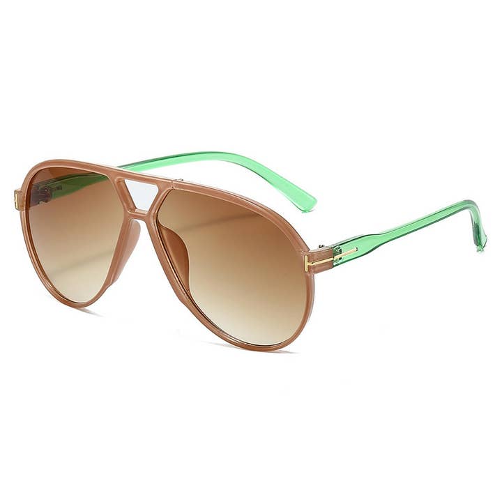 ACCITY - Wholesale Sunglasses - Women's - LETTER T DOUBLE BRIDGE LARGE FRAME SUNGLASSES_CWASG0533