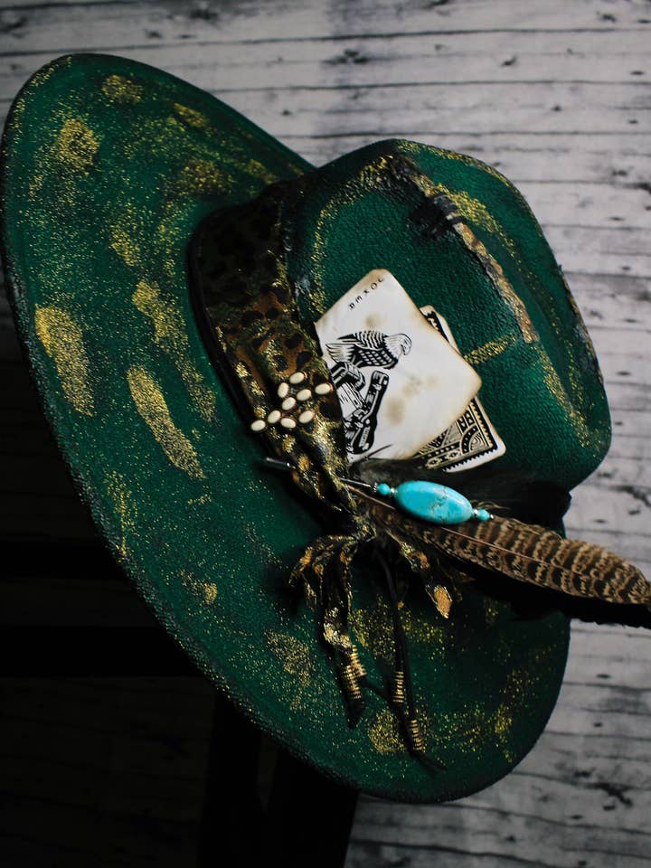 Glitter Ain’t Gold Vegan Felt Rancher Hat for wholesale by Pearled Pecos Hat Co.
