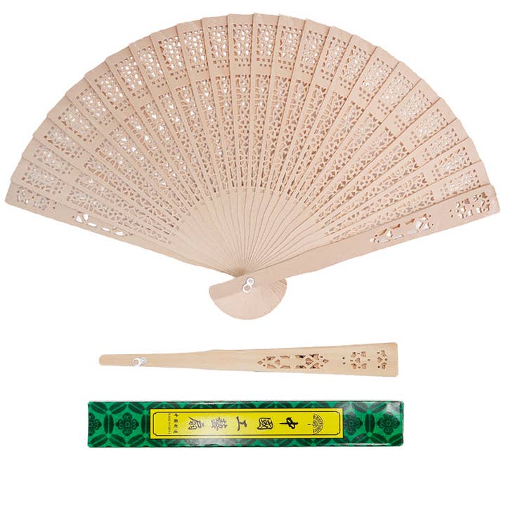 Cap Zone - Wholesale Handheld Folding Fan - Dynasty Hollow Laser Cut Wooden Hand Held Fan