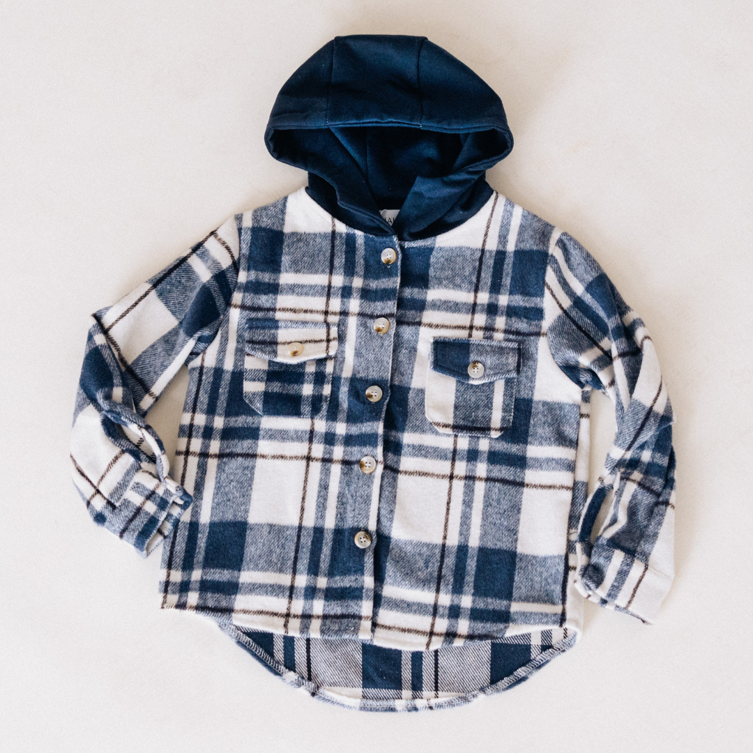 HAHA MAMA Clothing - Wholesale Hoodie - Women's - Navy Plaid Flannel - Hooded Adult3