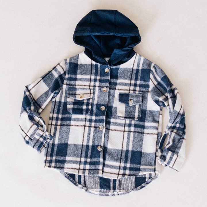 HAHA MAMA Clothing - Wholesale Hoodie - Women's - Navy Plaid Flannel - Hooded Adult3