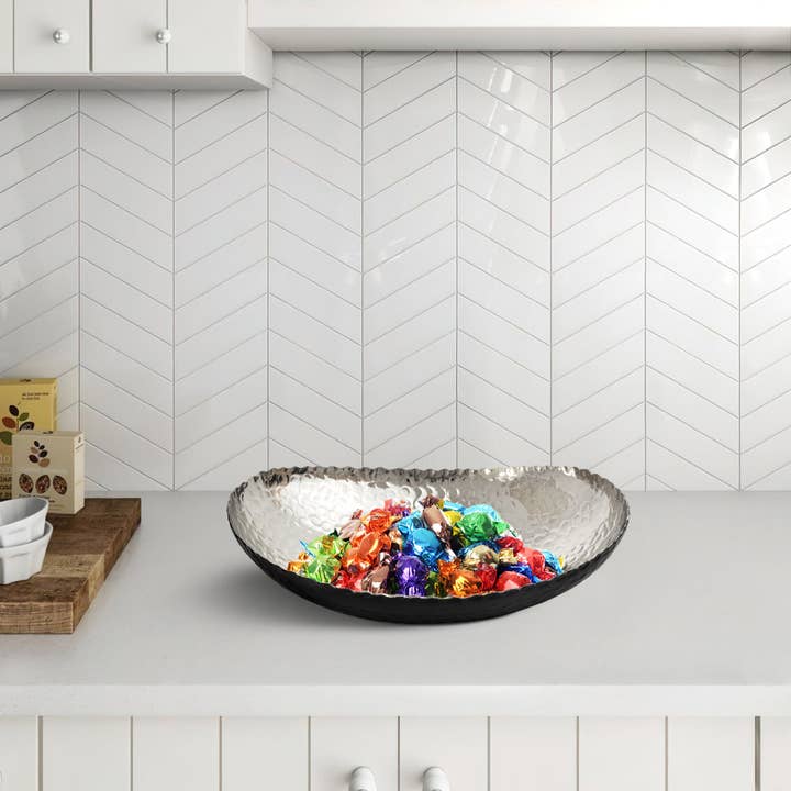 Monarch Abode - Wholesale Decorative Plate/Dish/Bowl - Hand Hammered Modern Decorative Bowl 12.75 x 8.75 inch21