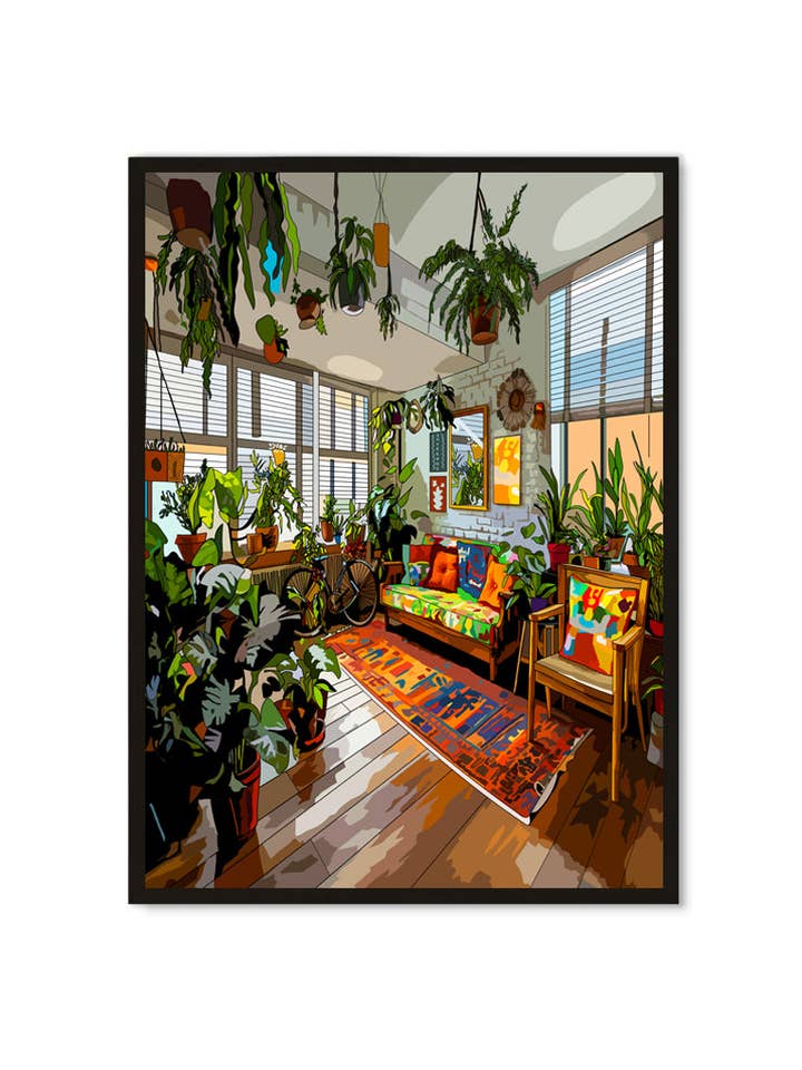 Clapham London House Interior Art Print – Illustration for wholesale by Blanchouse