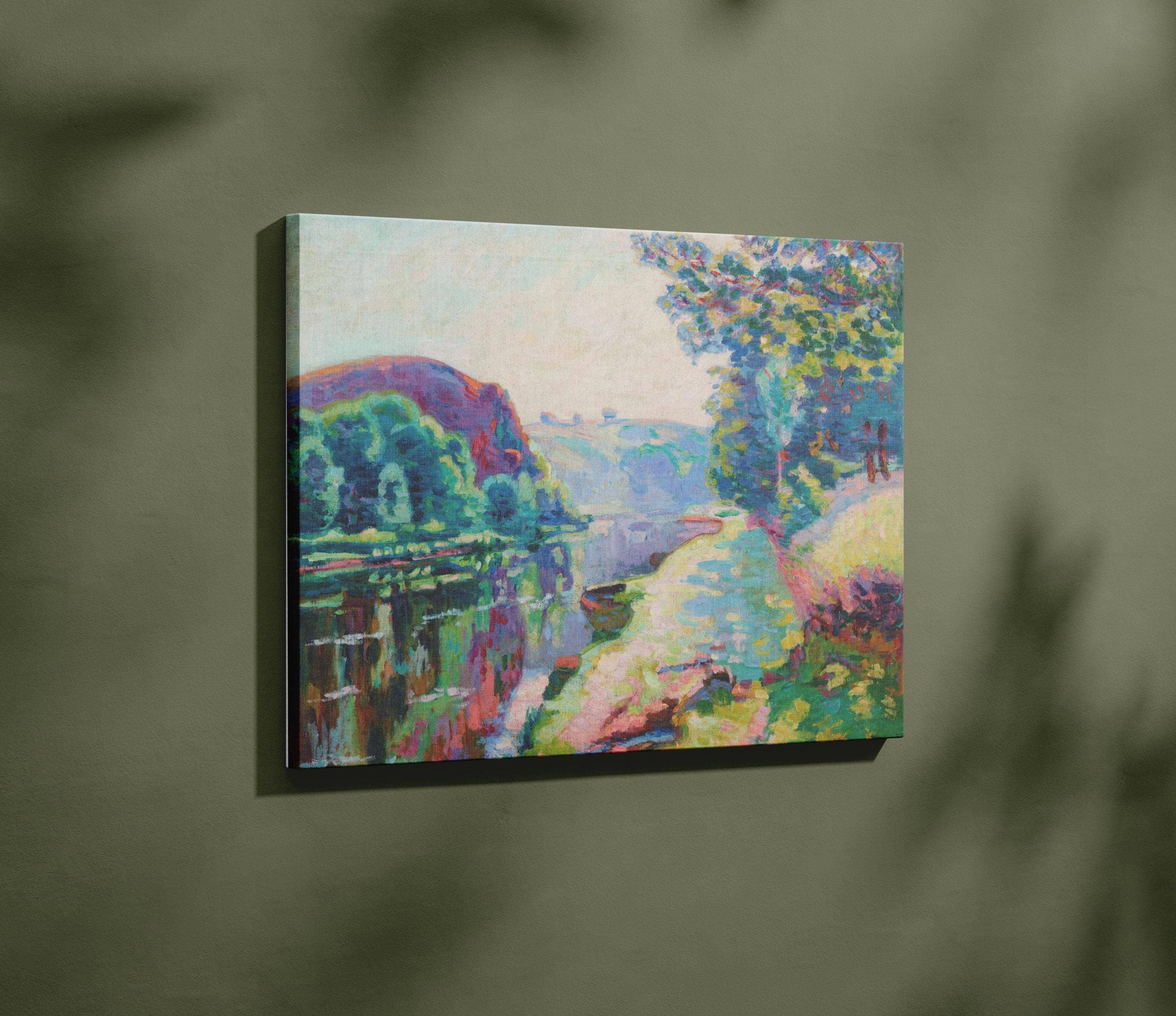 Plumnearly Prints - Wholesale Canvas Art - Periwinkle Purple Landscape Painting Framed Canvas Art 356