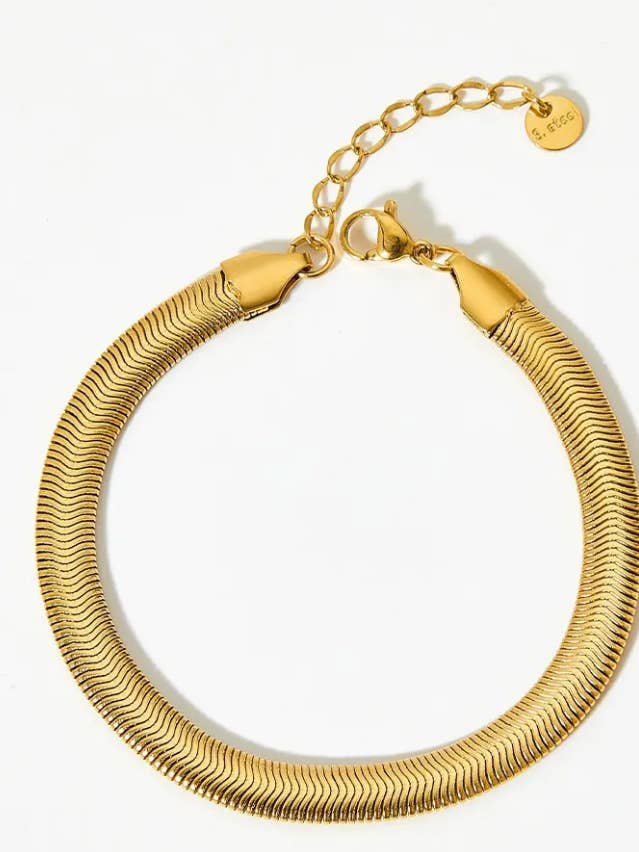 Snake Herringbone Steel Chain bracelet- Waterproof for wholesale by HoopLa