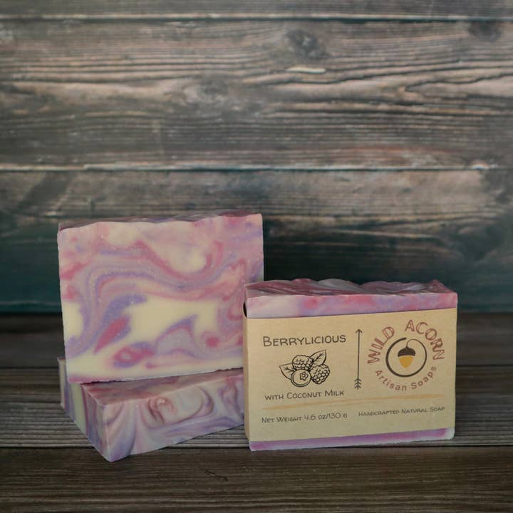 Berrylicious Soap with Coconut Milk for wholesale by Wild Acorn Artisan Soaps LLC