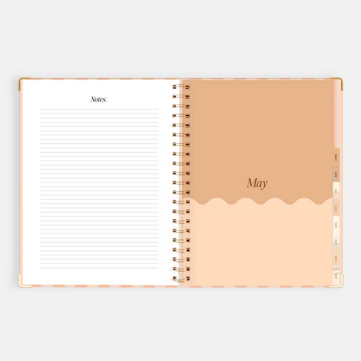 Fox & Fallow - Wholesale Planner - 2026 Coral Stripe A4 Academic Vertical Spiral Planner25