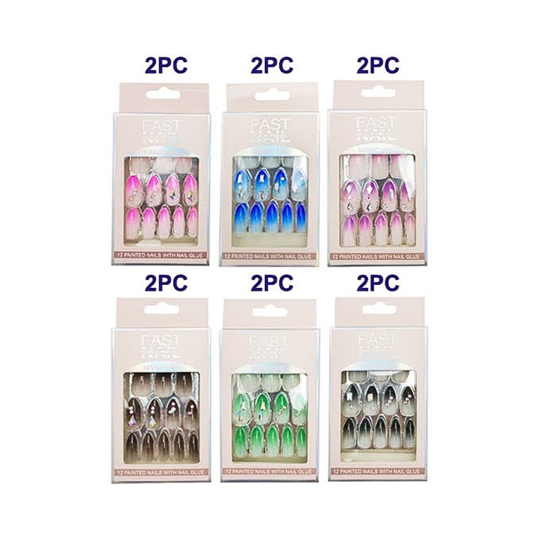 Atlas Fashion - Vente Faux ongles/vernis en patch - NA094 - Faux ongles press-on amande taille moyenne1