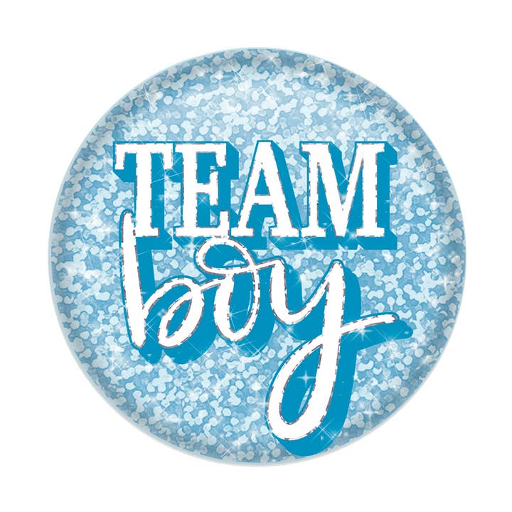 Blue Team Boy Button, 2" for wholesale by Beistle
