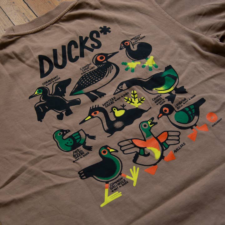 Curlworks - Venta al por mayor Camiseta serigrafiada - Unisex - Camiseta de Patos* (Versión Marrón)4