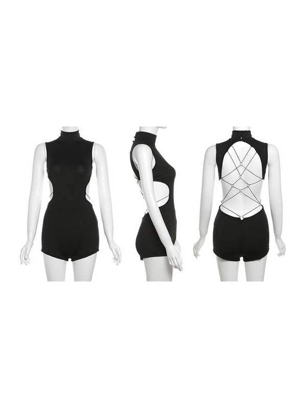 BLACK cut-out bodysuit for night out for wholesale on Faire8
