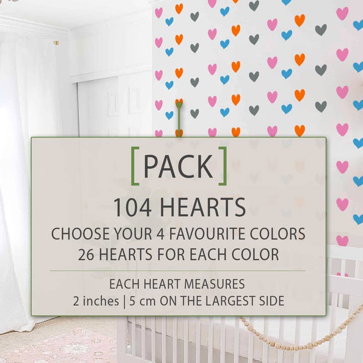 Rainbow Hjerter, Hjerte Vægoverføringsbilleder, Planteskole, hjerter for engroshandel hos KUARKI