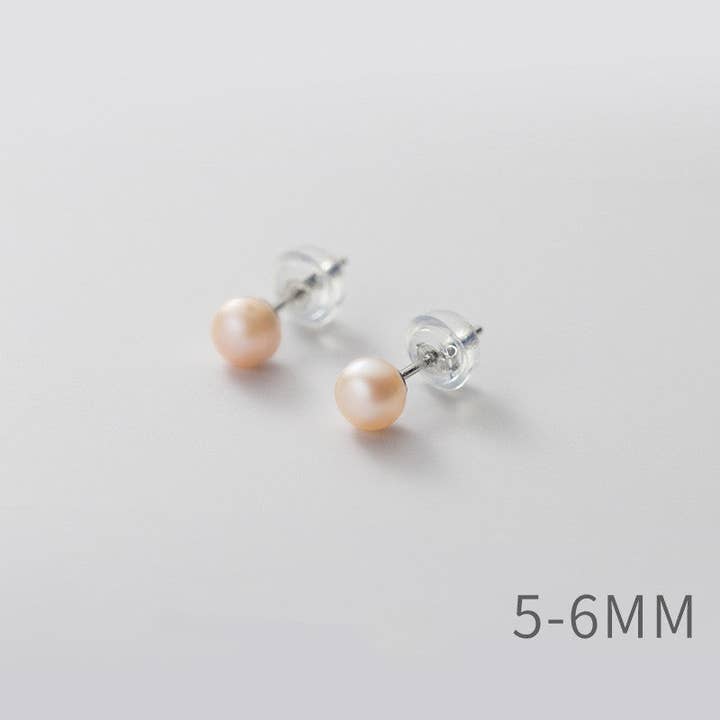 Perimade & Co. LLC - Wholesale Stud/Post Earrings - White Pink Purple Pearl Stud Earrings in 925 Sterling Silver5