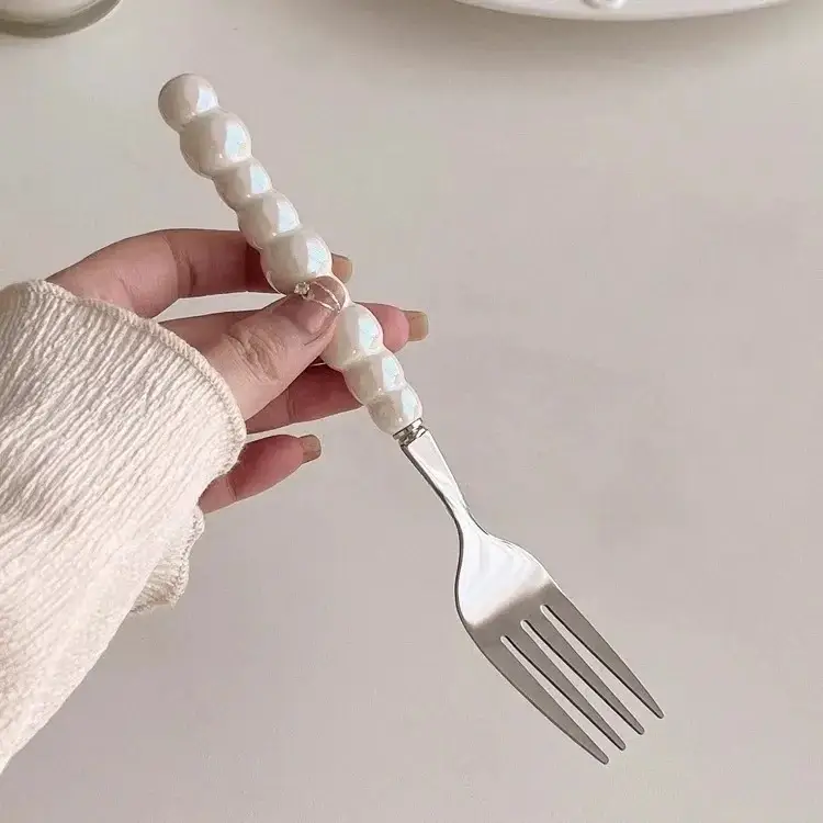 Otterware - Wholesale Flatware Set - Elegant Pearl Ceramic Handle Stainless Steel Flatware13