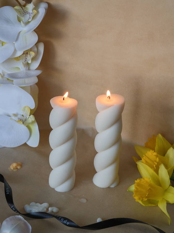 Marshmallow Shaped Pillar Candle for wholesale by Interlude Candles