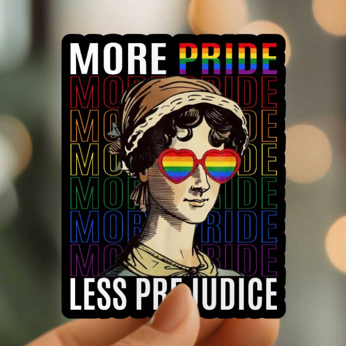 More Pride Less Prejudice Sticker for wholesale by Mystical Monkey Toes