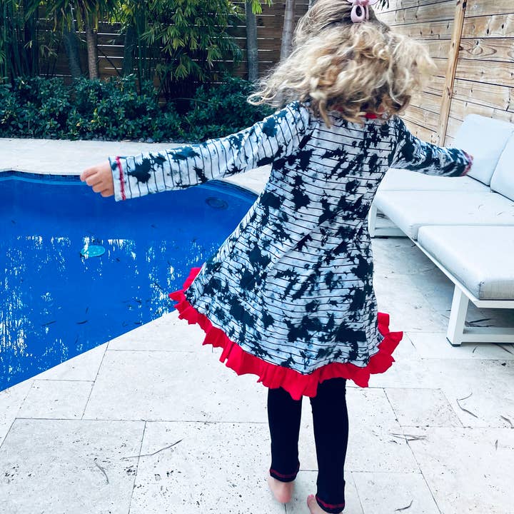 AnnLoren - Vendita all'ingrosso Completo top e leggings - Bambini - Leggings da ragazza con cuoricini rossi in tinta unita, abbigliamento per San Valentino