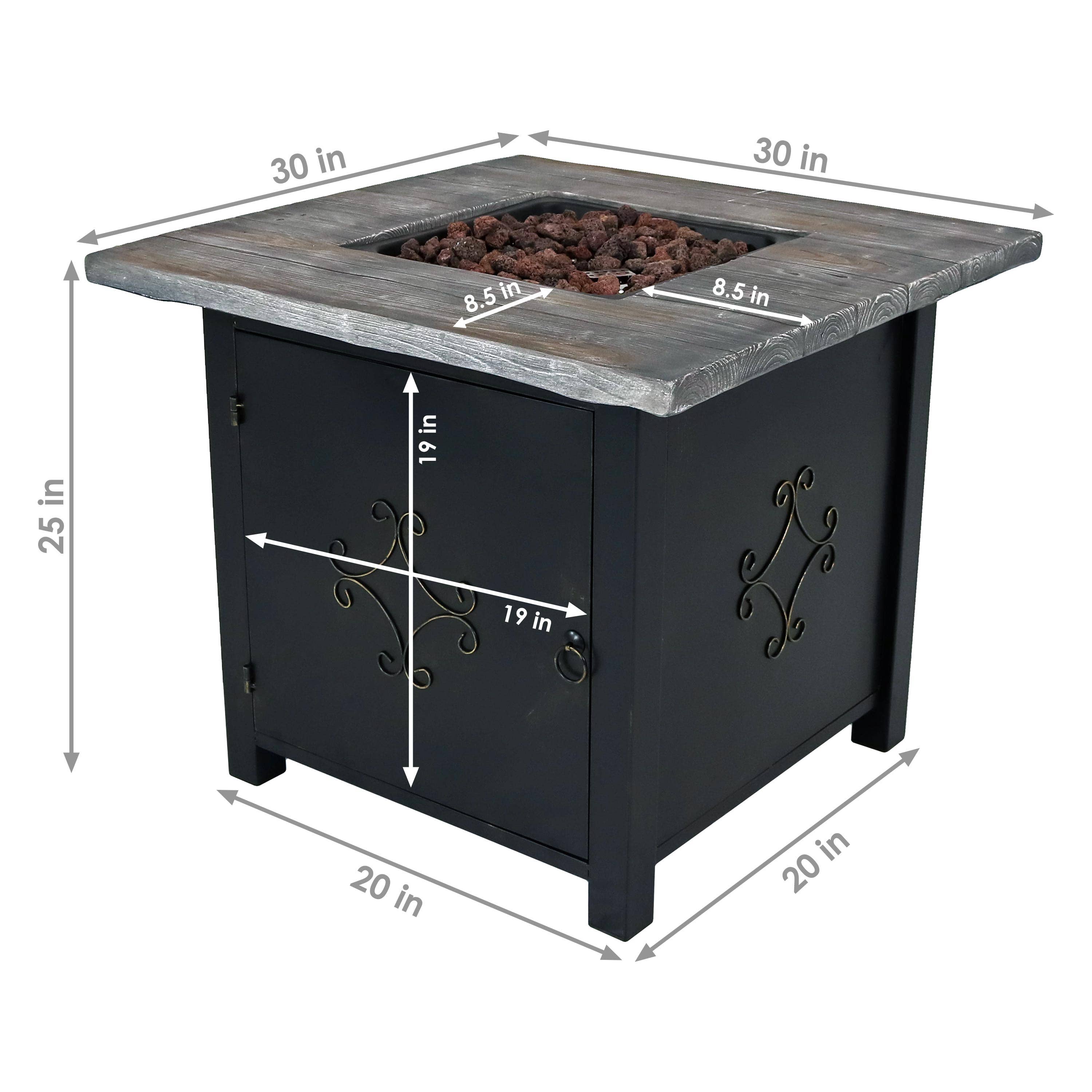 Sunnydaze Decor - Wholesale Fire Pit - 30 in Square MGO Propane Gas Fire Pit Table with Lava Rocks3