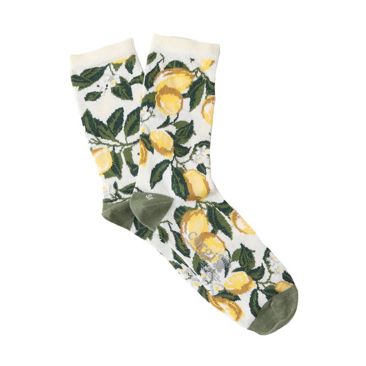 Women's Lemon Tree Cotton Socks for wholesale by Corgi Socks
