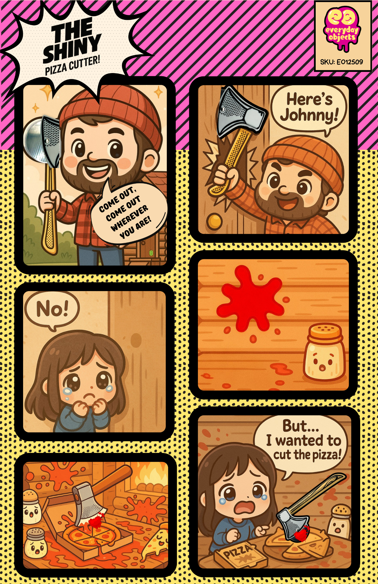 Everyday Objects - Wholesale Pizza Wheel - Slice 'N Dice Pizza Cutter Hatchet - Stainless Steel Blade5