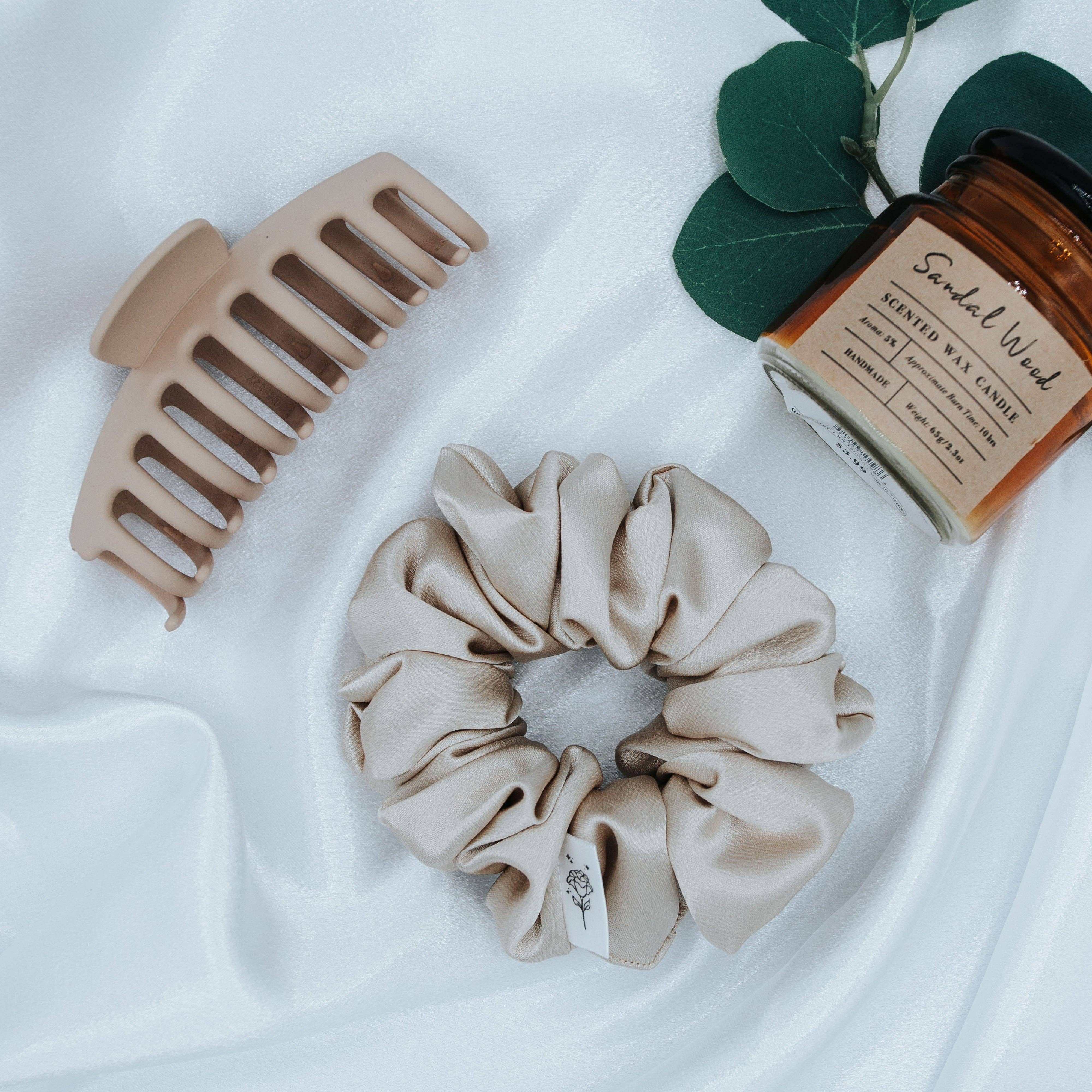 Wild Rose Accessories – wholesale Scrunchie - Women’s – Nude Satin Scrunchie3