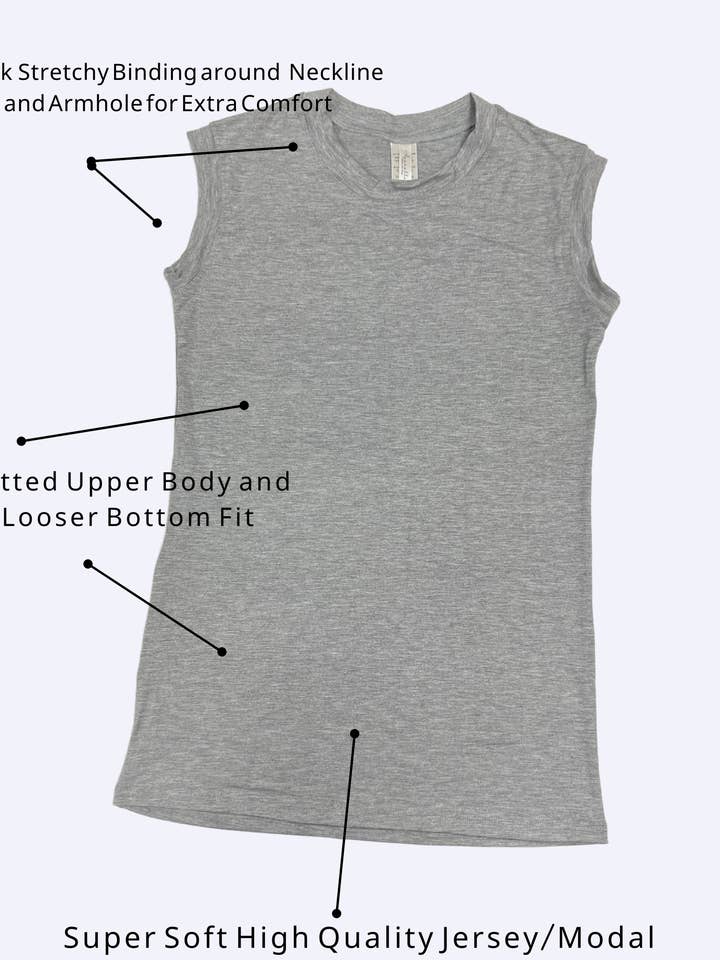 Tank Tee - Heather Grey for wholesale by Aparellel