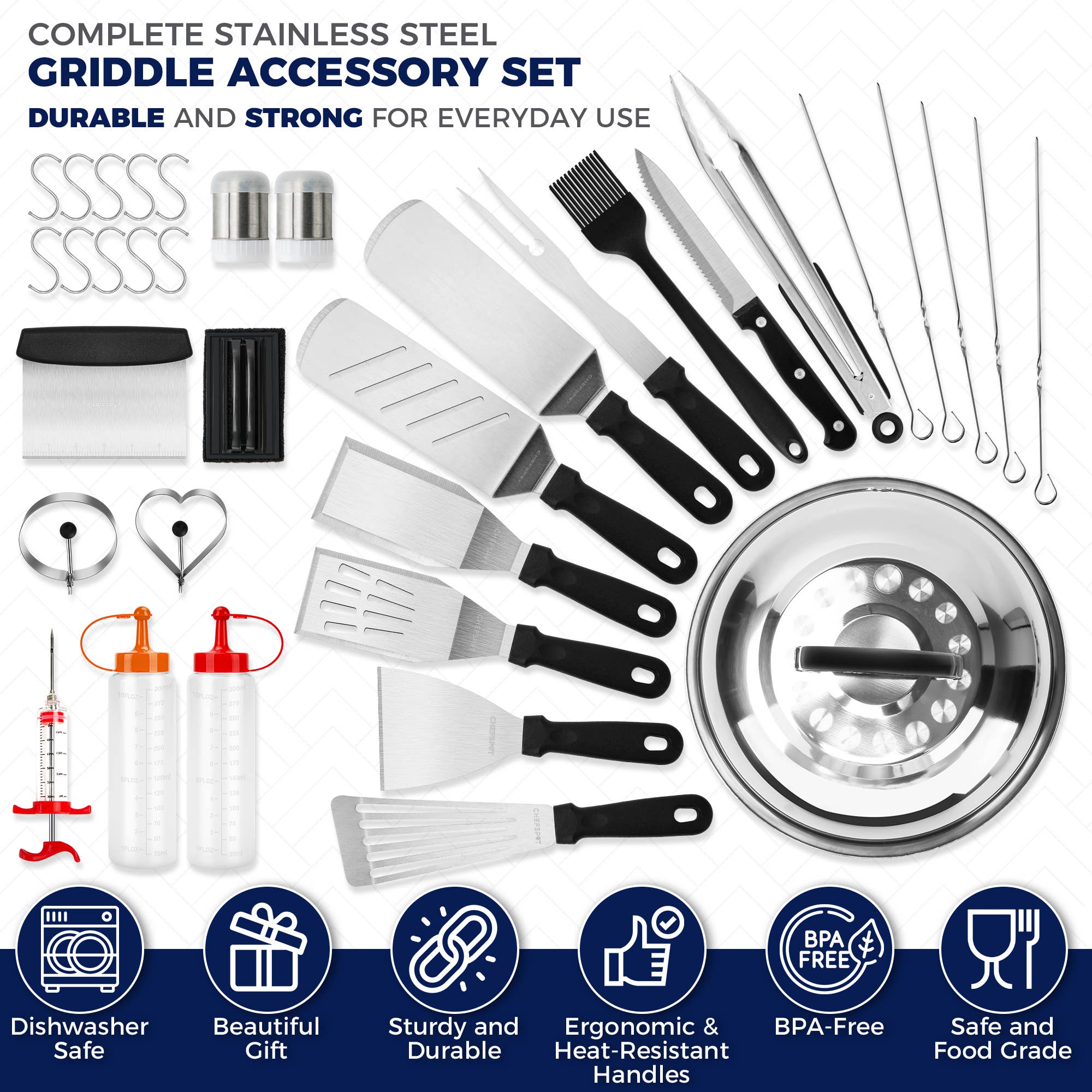 Primo Brands Group - Vente Ustensile/gadget de cuisine - CHEFSPOT kit de 36 accessoires pour plancha compatible Blackstone1