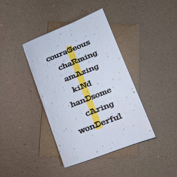 Eco friendly Plantable Father's Day card. Grandad Father's for wholesale by BeeEco Friendly