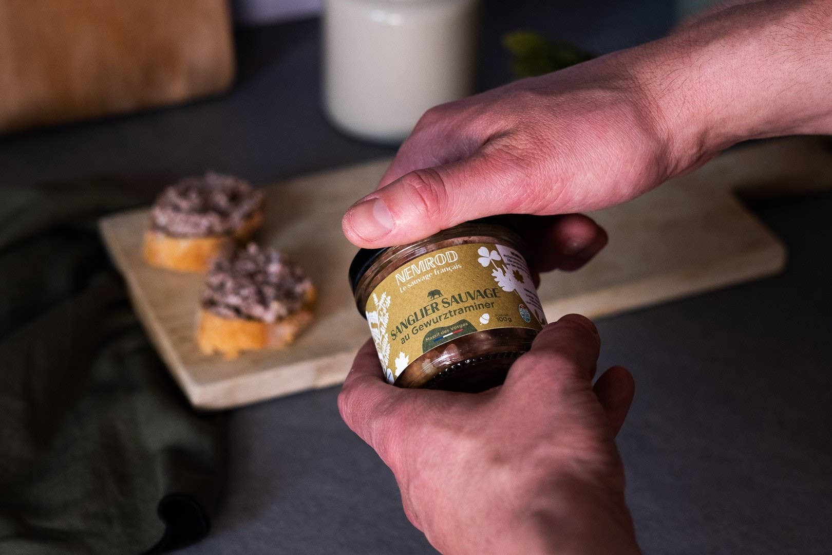 Nemrod – Conservas de fruta por atacado – Terrina de javali com gewurztraminer - caça - 100 g2