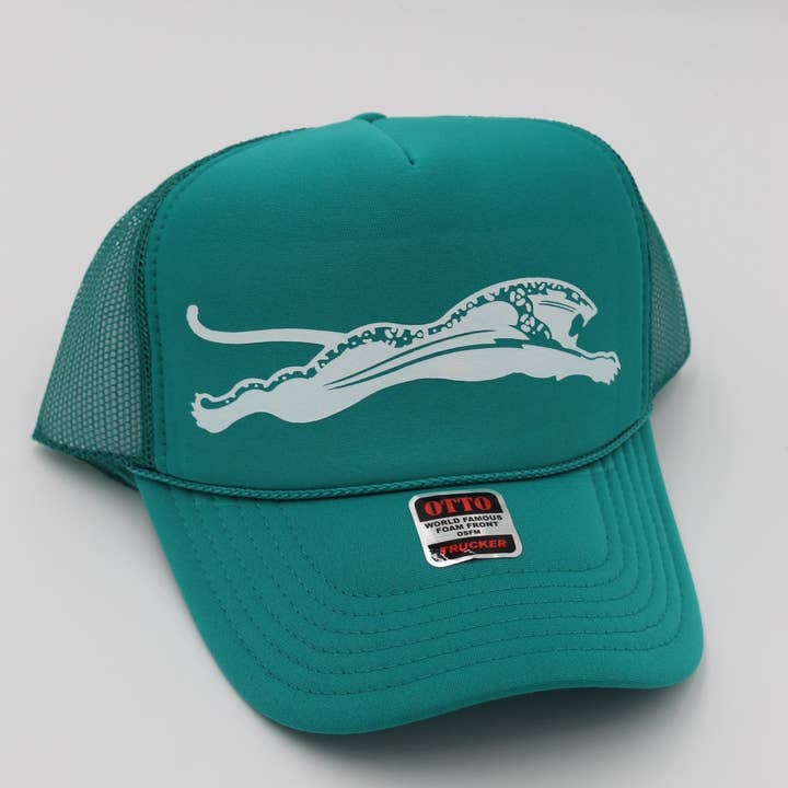 CreativitD - Wholesale Trucker Hat - Unisex - Teal & White Vintage Jaguars Trucker Hat