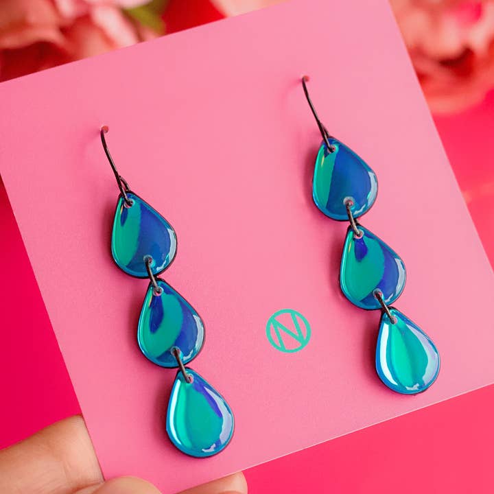 Teardrops Statement Drop Earrings - Handmade to Order for wholesale by Naoi