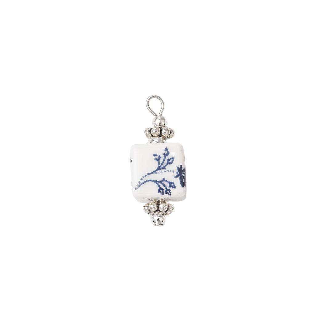 The Charm Bar Company - Wholesale Individual Charm/Pendant - Silver Blue Lotus Whisper Charm0