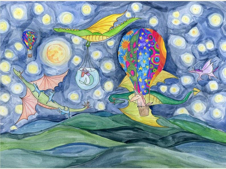 Fox & Crow Paper co. – Impressão artística – Criança e bebé por atacado – Arte do berçário/Impressão da arte dos unicórnios e sereias dos dragões/crianças4