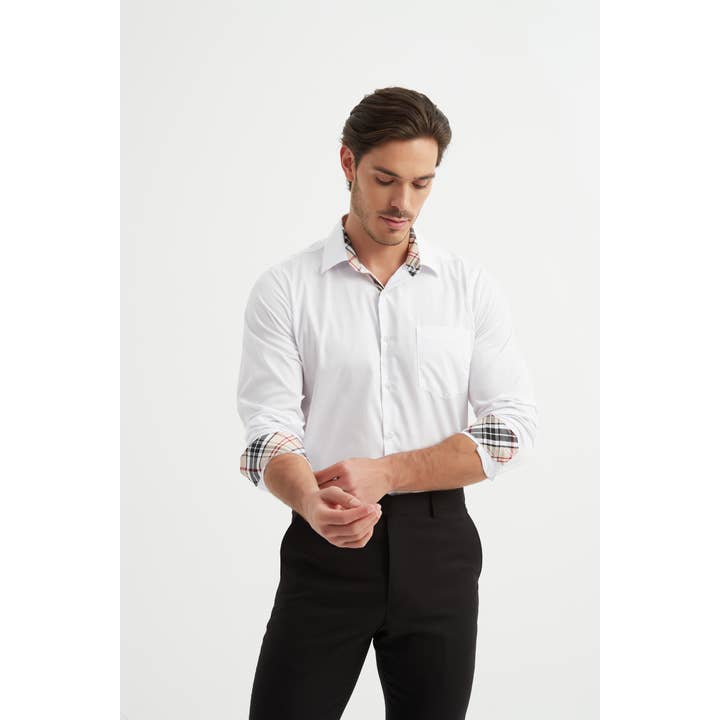 EDWARDS shirt comfort fit - White for wholesale by Yves Enzo