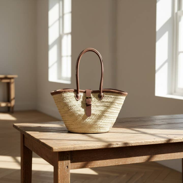 LeBazare - Wholesale Beach Bag - Panier Français avec Boucle - Sac Fourre-Tout en Paille Tressée à la Main4