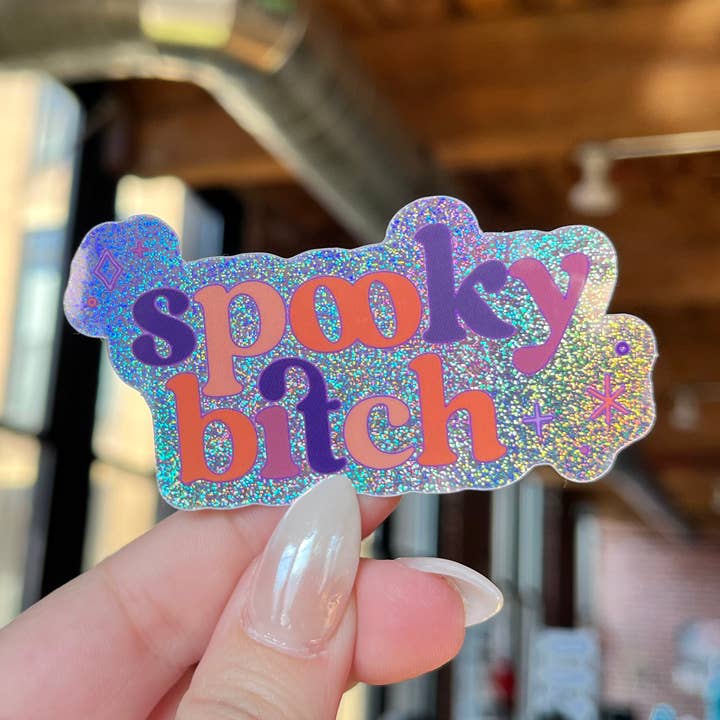 autocollant pailleté de salope effrayante pour la vente par Square Peggy