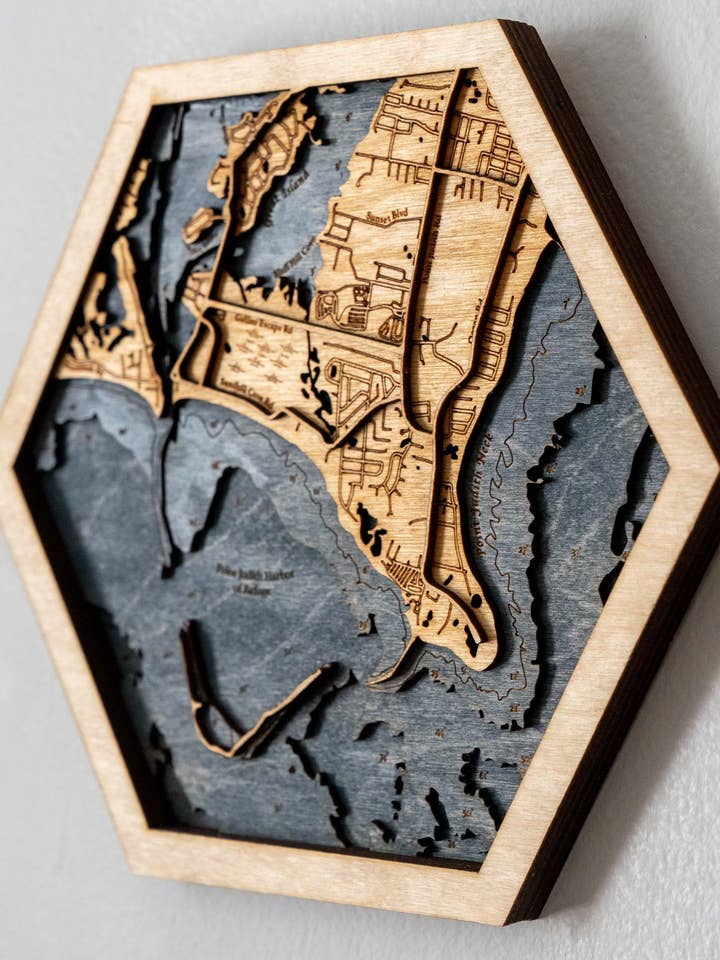 Porto di Point Judith | Esagono 3D per la vendita all'ingrosso da parte di Coastal Carve Engravings