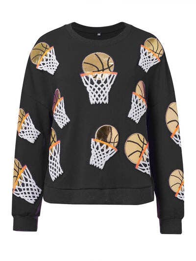 ClassiQ - Wholesale Sweatshirt - Women's - Basketball Round Neck Long Sleeve Sweatshirt10