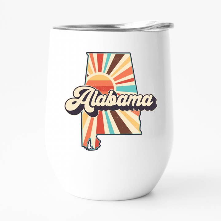 Gobelet à vin rétro Alabama, gobelet State Pride pour la vente par Fbombs & Booze