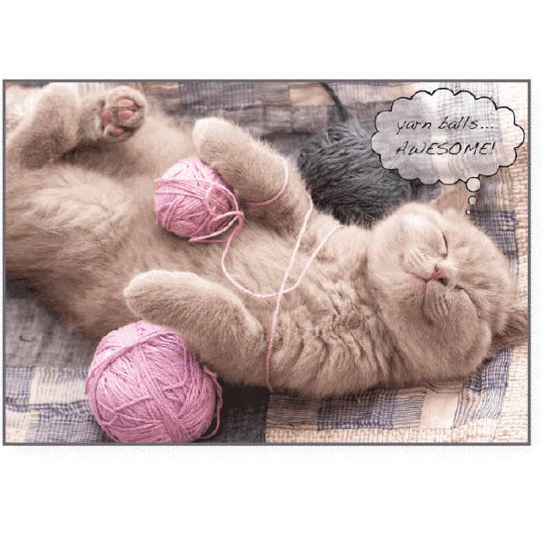 Dog Speak - Wholesale Verjaardagskaartje - Birthday Cat - Yarn Balls... GEWELDIG!