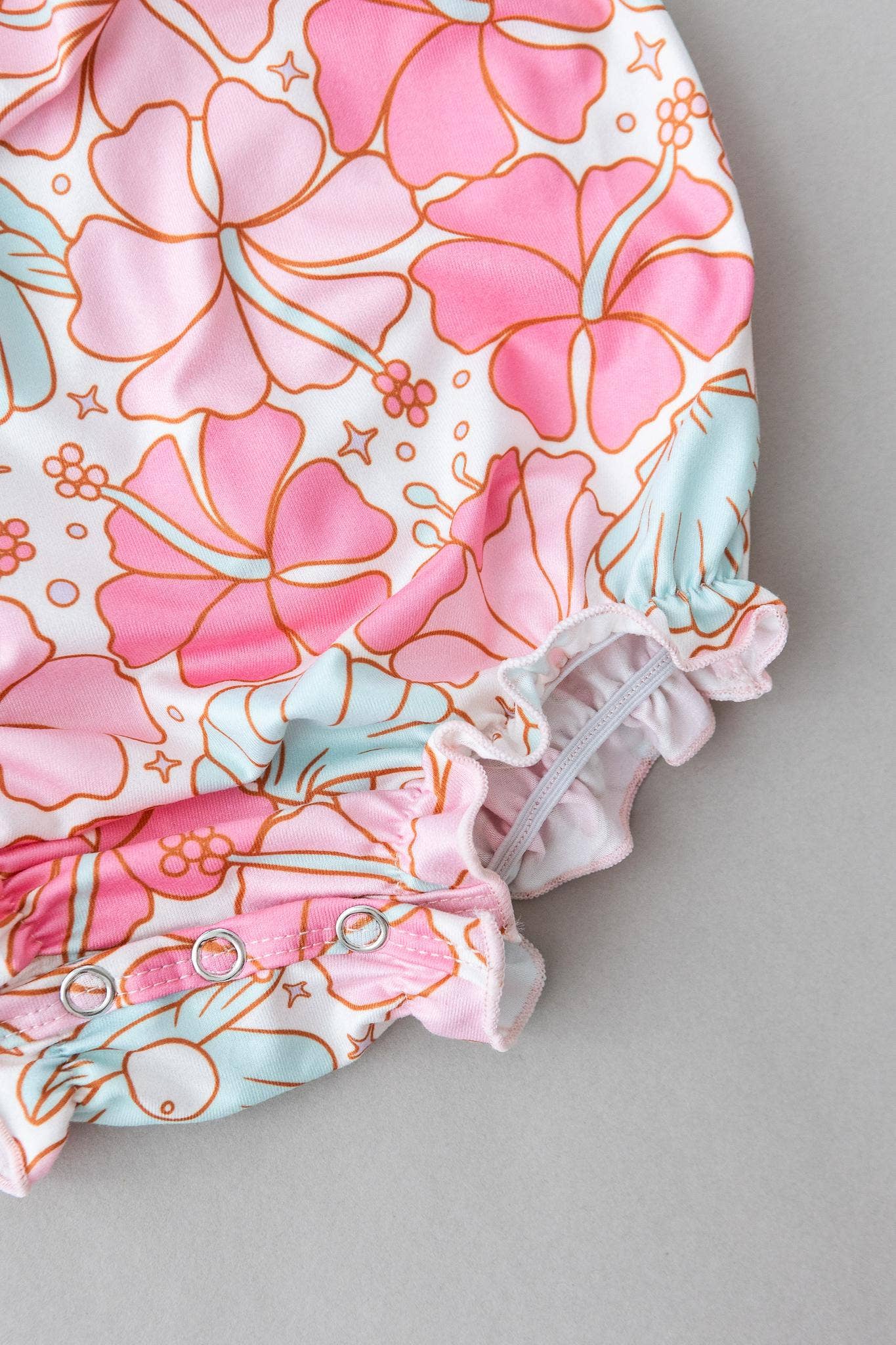 Mila & Rose - Wholesale Bodysuit (Non-Footed) - Baby - Beach Daze Ruffle Cross Back Romper3