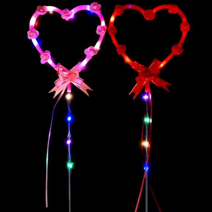 Led Heart Sticks For Valentine Gift - Assorted for wholesale by La Bella Monte