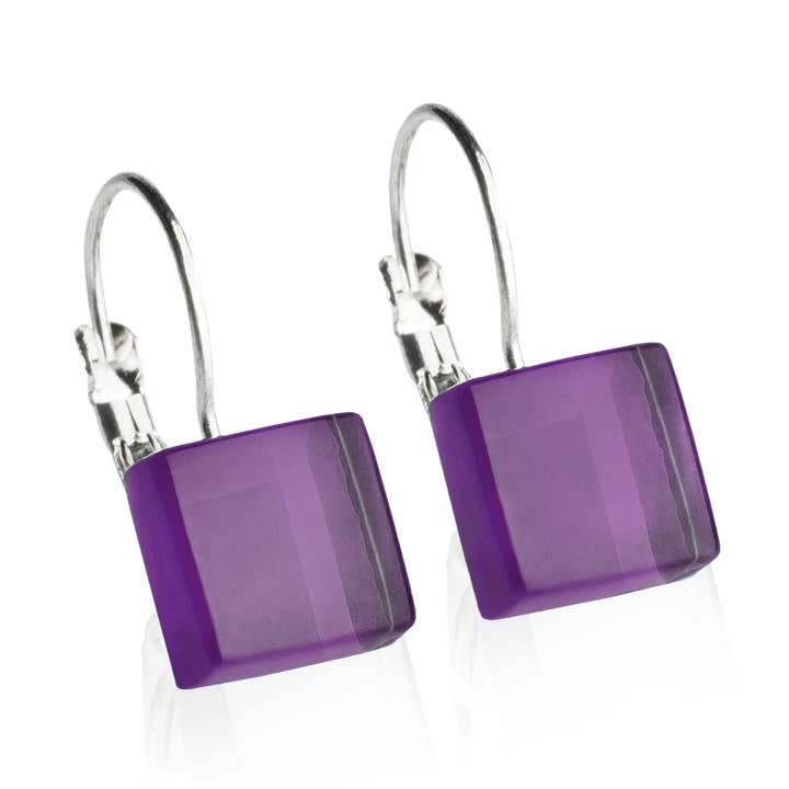 Nickel-free earrings with stone/amethyst purple/upcycling for wholesale by ALEXASCHA