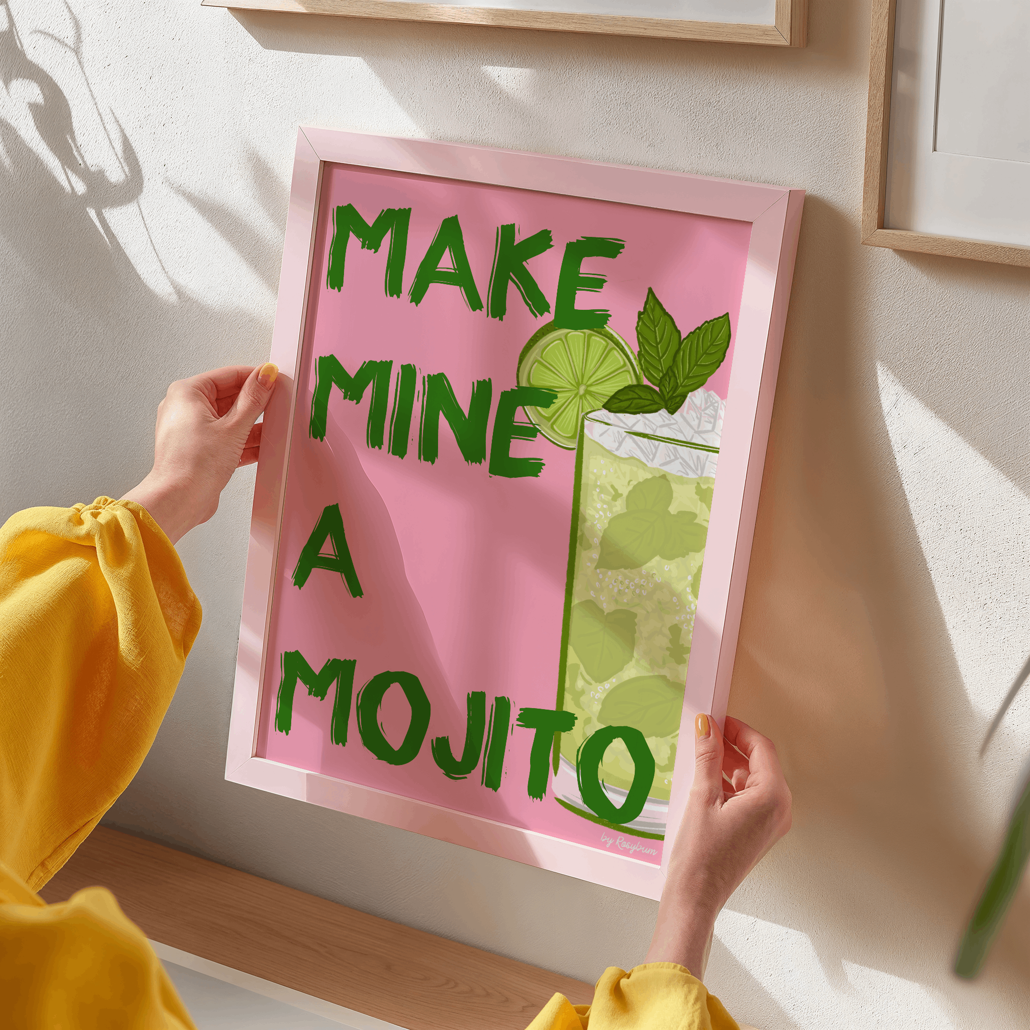 by Rosybum - Wholesale Art Print - Make Mine A Mojito - Mojito Cocktail Wall Art Poster Print1