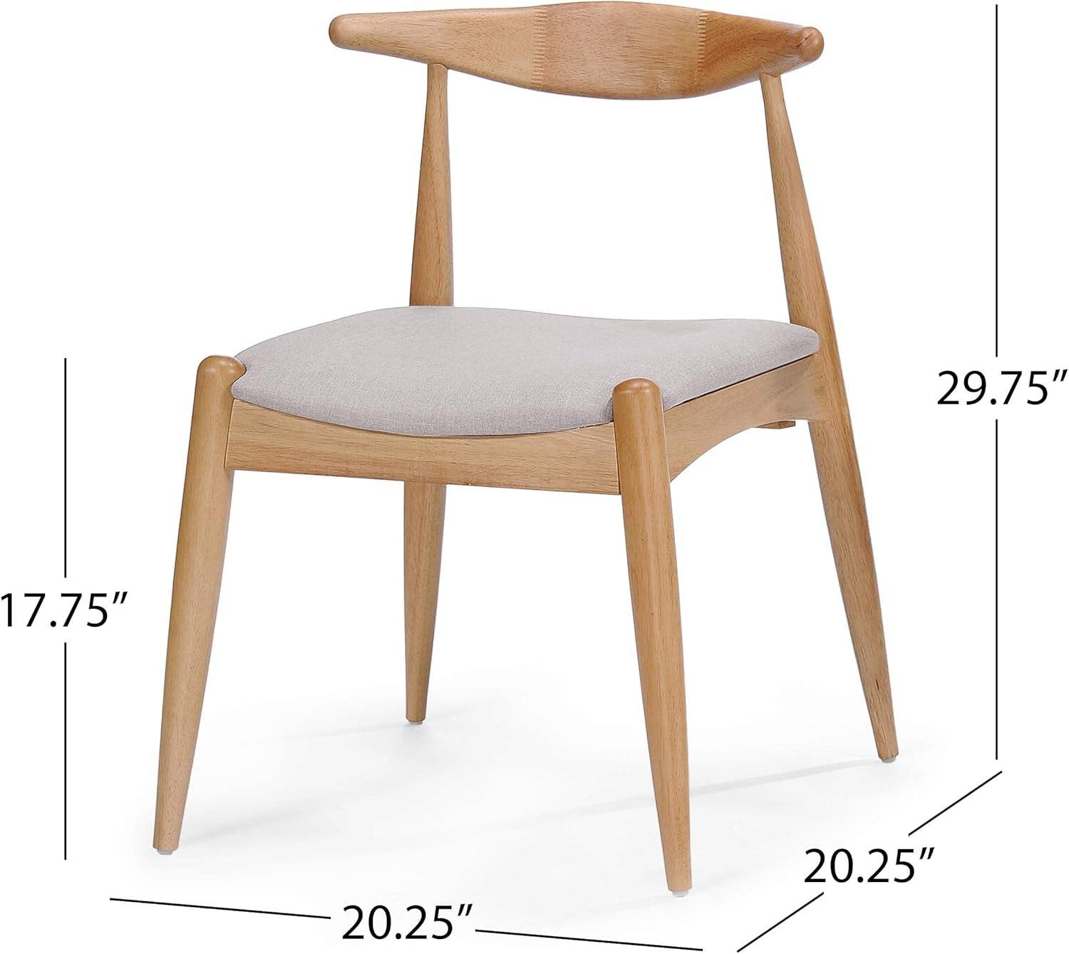 Beige Fabric Dining Chairs With Oak Finish 2 Pack Set for wholesale on Faire2