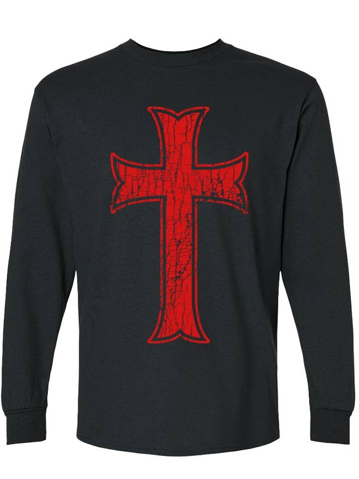 Knights Templar Christian Crusader Cross Long Sleeve T-Shirt for wholesale by Multi-Vendor Sales