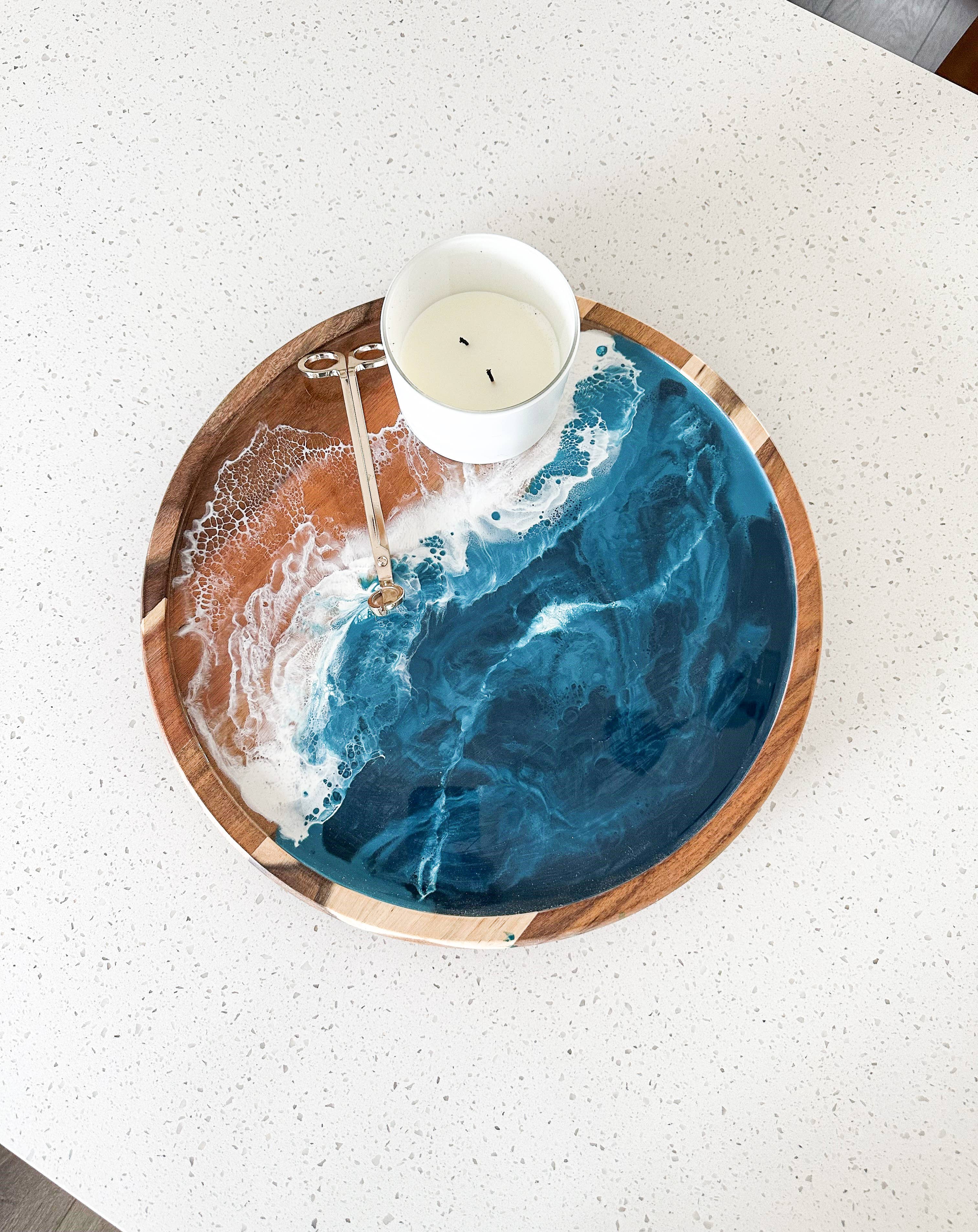 Lynn & Liana Designs - Vente Plateaux de service - Plateau tournant en résine de bois d'acacia - Lazy Susan 16" SANS TARIFS !3