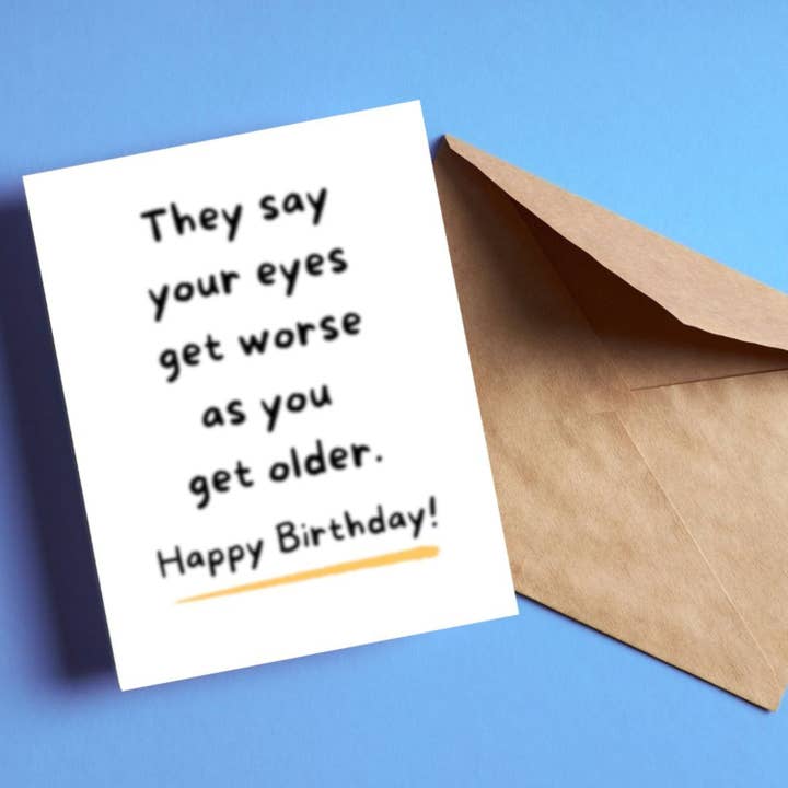 They Say Your Eyes Get Worse Greeting Card for wholesale by Feira Pop