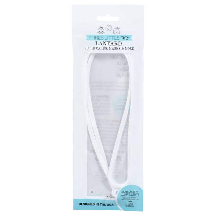 Three Little Tots - Vente Lanière – unisexe - Lanière en silicone blanche pour badges d'identité, masques, kets et plus2